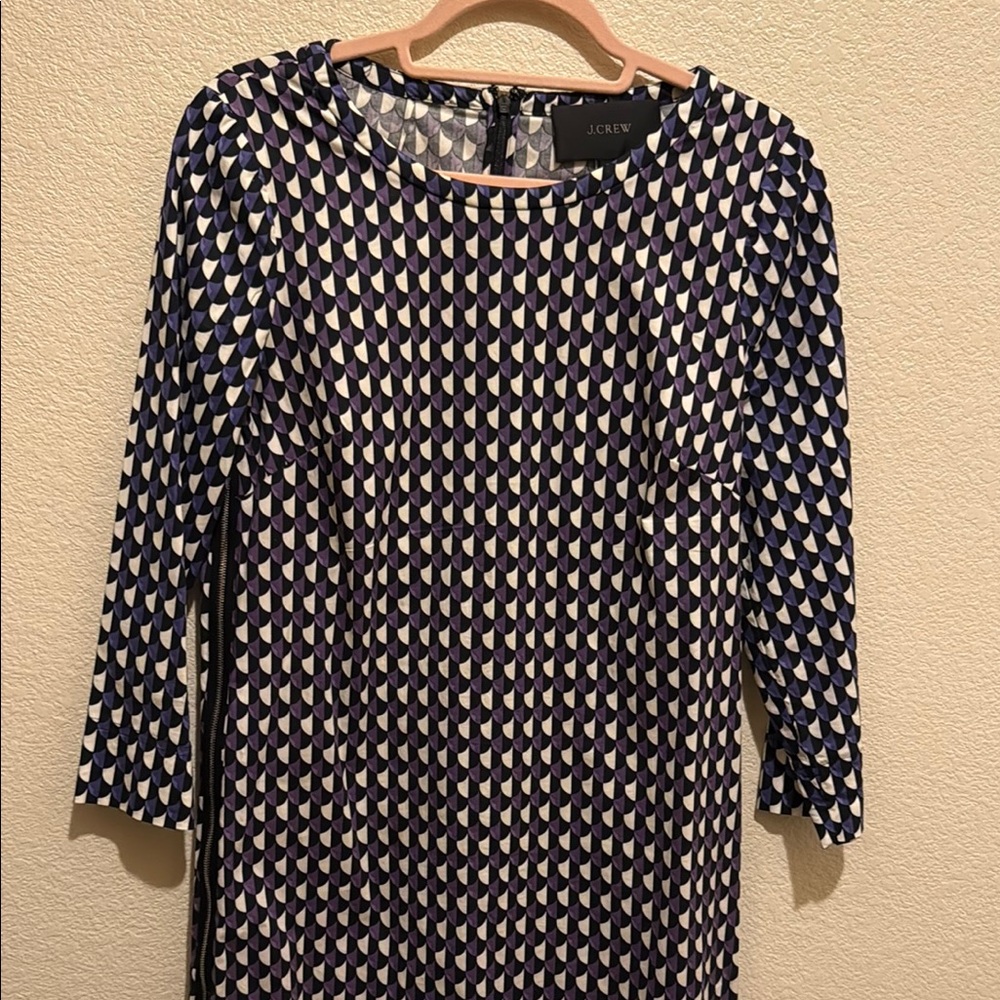 J. Crew Black and White Graphic 3/4 Sleeve Blouse